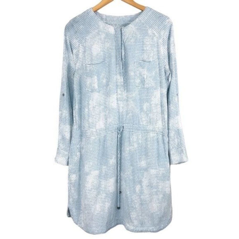 LOU & GREY Triangle Print Drawstring Dress Size Medium